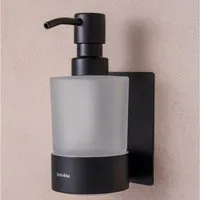 Dolvhin Seifenspender Wandmontage ohne Bohren, Glas Handseifenspender, Wandseifenspender, (Flüssigseifenspender, inkl. extra starkem 3M Klebestreifen), 250ml Milchglas