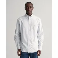 Gant Langarmhemd Regular Fit Oxford Hemd strukturiert langlebig dicker gestreift mit dezenter Logostickerei
