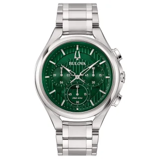 Bulova Curv Silber Herren Armbanduhr 96A297