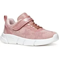 Geox J ARIL GIRL Sneaker, Knitwear Sneaker, Klettschuh mit glitzerndem Klettriegel