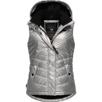 Ragwear Steppweste Hesty Bling Wasserdichte Outdoor-Weste mit abnehmbarer Kapuze