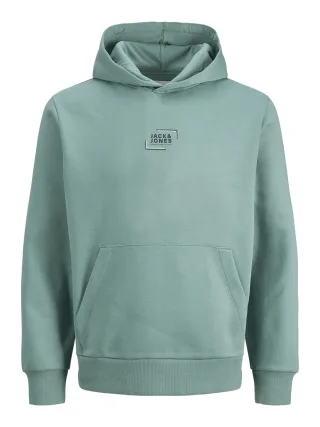 JACK&JONES - JJCORP GRAPHIC SWEAT HOOD JNR Mineral Blue - Gr. - 176