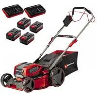 Professional Akku-Rasenmäher GP-CM 36/47 S Li BL, 36Volt (2x18Volt) rot/schwarz, 4x Li-Ionen Akku 4,0Ah, mit Hinterradantrieb Vario Speed