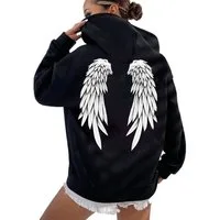 RMK Kapuzenpullover Damen Pullover Hoodie Hoody Oversized Sweatshirts Engel Angel Flügel mit Baumwolle