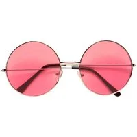 Widmann S.r.l. Verkleidungsmaske 'Hippie' Partybrille XL - Rund, Pink