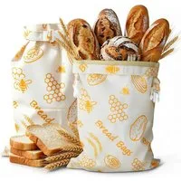 Agger Brottasche Bienenwachs Brotbeutel, Wiederverwendbare Brotbeutel Leinen 43×33 cm