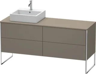 Duravit XSquare Konsolenwaschtischunterbau bodenstehend Flanell Grau Seidenmatt 1600x548x778 mm - XS XS4924L9090