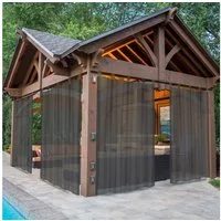 BTTO V&G Outdoorvorhang Wasserdichter Gardinen,Transparenter Balkon Vorhang mit Magic Tape (2 St), Terrassenvorhang