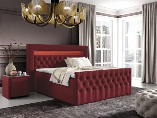 Boxspringbett Schlafzimmerbett ERNESTO Nr.2 140x200cm in Elisa Velvet Bordeau...