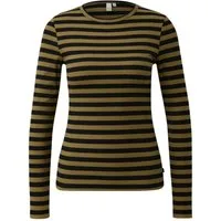 QS Langarmshirt T-Shirt Geripptes Longsleeve im Slim Fit
