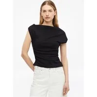 s.Oliver Muscleshirt T-Shirt T-Shirt mit Raffung und asymmetrischer Schulter