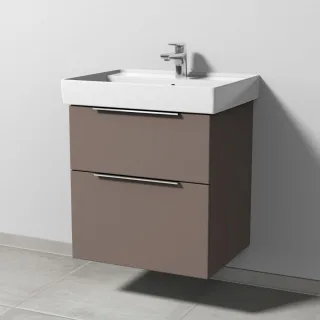 Sanipa 3way Waschtischunterbau zu Villeroy & Boch Collaro Waschtisch mit 2 Auszügen, Taupe-Matt UP8341T
