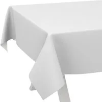 ANRO Tischdecke Wachstuchtischdecke abwaschbar UNI auch als Gartentischdecke (Einzelstück 1-tlg), wasserabweisend pflegeleicht Textil-Optik Weiß 100x140cm