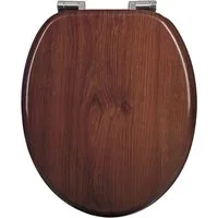 Woltu WC-Sitz (1-St), Toilettensitz mit Absenkautomatik Holz dunkelbuche