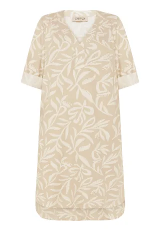 CARTOON - Midikleid mit floralem Allover-Print beige - Gr. - 38