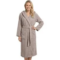 Laynenburg Damenbademantel Bademantel Damen mit Kapuze aus 100% Baumwolle Frottee, mit Gürtel, aufgesetzten Taschen, Waden-lang für Spa, Sauna, S-XXXL