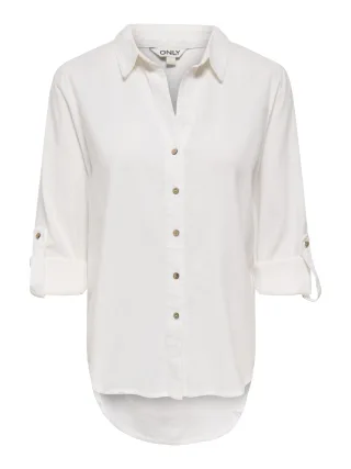 ONLY - ONLGOA 3/4 STRAP LINEN BL SHIRT CC PNT Cloud Dancer - Gr. - XL