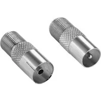 Poppstar SAT Adapter für Koax-Kabel Audio- & Video-Adapter, 1x F-Buchse auf IEC-Stecker / 1x auf IEC-Buchse (für IEC-Antenne)