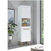 Home affaire Vitrine Torge, Hochschrank, Glasvitrine, Standvitrine, Vitrinenschrank (1-St) in drei verschiedenen Farben verfügbar, Glastür & -boden, 53 cm breit