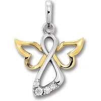 ONE ELEMENT Kettenanhänger Zirkonia Engel Anhänger aus 925 Silber, Kleines Statement – persönlich, stilvoll, alltagstauglich