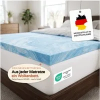 livana, Topper Gelschaum-Topper 200 cm – druckentlastend, punktelastisch, ohne Bezug, 4 cm hoch, Gelschaum
