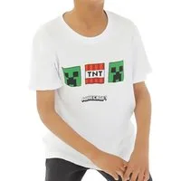 Minecraft T-Shirt Minecraft T-Shirt Creeper weiss 6 8 10 11 12 Jahre Minecraft Logo Druck T-Shirt