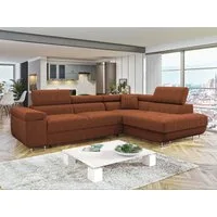 MIRJAN24 Ecksofa Torezio Cord, mit Bettkasten und Schlaffunktion, Einstellbare Kopfstützen, 274x203x70-90 cm