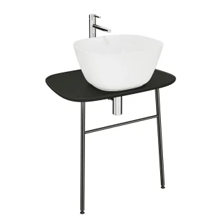 VitrA Plural Waschtischunterbau flach wandgebunden Höhe 66 cm Schwarz Matt,62562 62562