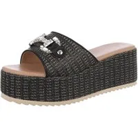 Ital-Design Plateau-Sandalen mit Schmuckdetail für Damen Plateausandaletten (89853036) Keilabsatz/Wedge Keilsandaletten in Schwarz