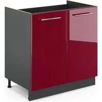 Vicco Unterschrank Fame-Line, Bordeaux Hochglanz/Anthrazit, 80 cm ohne Arbeitsplatte (1-St)