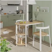 Vicco Esstisch Freetown, Goldkraft Eiche/Weiß, 110 x 50 cm mit offene Ablagen (1-St)