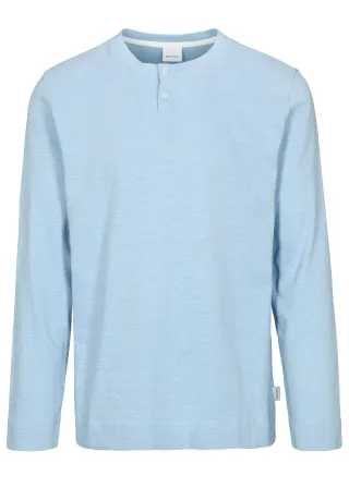 BASEFIELD - Henley Shirt 1/1 Arm steel blue - Gr. - XXL
