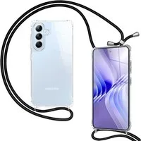 Nalia Smartphone-Hülle Samsung Galaxy S26 16 cm (6,3 Zoll), HANGIT PRO Case zum Umhängen - Transparent, 160cm Band & Anti-Gelb