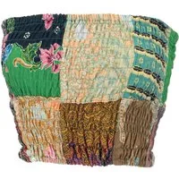 Guru-Shop T-Shirt Boho Patchwork Tube Top, upcycling Bandeau.. Ethno Style, alternative Bekleidung