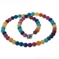 Bella Carina Perlenkette Kette Chakra Regenbogen Achat 8 mm, in Regenbogen Farben