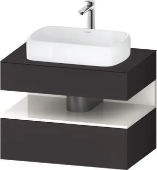 Duravit Qatego Konsolenwaschtischunterbau wandhängend Graphit Supermatt 800x550x600 mm - QA473002280 QA4730022800010