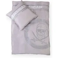 Sansibar Sylt Bettwäsche Bettwäsche SANSIBAR SKULL BL 135x200 cm grau Bettbezug Bettzeug