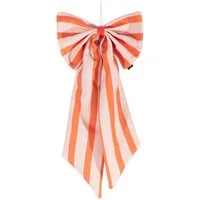 coopz Weihnachtsbaumschleife Schleife Canvas hellorange/mandarine breit gestreift