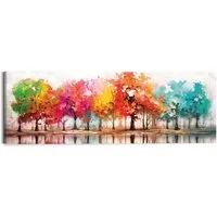 Reinders! Deco-Panel Farbenfroher Wald, Wohnzimmer - Mehrfarbig - MDF - Wald - 118x40 cm