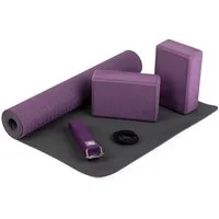 bodhi Yogamatte Yoga Set FLOW Yogamatte mit Block & Gurt lila