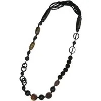 COLLEZIONE ALESSANDRO Lange Kette Amina, mit verschiedenen Elementen aus Holz, Samen und Muscheln