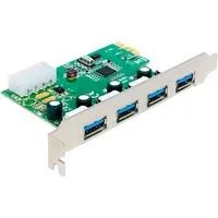 PCIe x1 Karte zu 4x extern USB Typ-A 5 Gbit/s, USB-Controller 4-pin-Stromanschluss