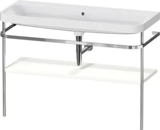 Duravit Happy D.2 Plus c-shaped Set mit Metallkonsole Weiß Seidenmatt 1175x490x850 mm - HP4839N36360 HP4839N36360000