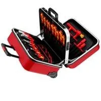Werkzeugkoffer "BIG Twin Move RED" Elektro Kompetenz, 42-teilig, Werkzeug-Set rot, mit Werkzeug-Sortiment für Arbeiten an elektrischen Anlagen