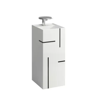 LAUFEN Waschtisch, freistehend Kartell 2 HL, ohne Überlauf 375x435x900 Linien schwarz, H811331D02815 H811331D028151