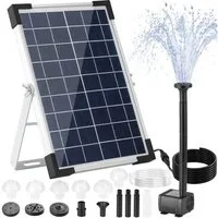 TLGREEN Solarpumpe Solar Teichpumpe, (170L/h Solar Springbrunnen,Solar Brunnenpumpen mit 1M Wasserleitung DIY, 9 Düsen, 3,25M Kabellänge, Solar Wasserpumpe), für Garten Teich Brunnen Wasserfall Pool