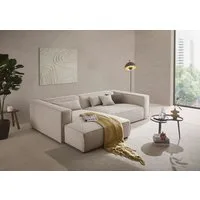 LeGer Home by Lena Gercke Ecksofa PIARA XXL Strukturstoff, Big-Sofa, L-Form, wahlweise Ottomane rechts/links, Kedernaht, extra tiefe Sitzfläche