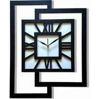 ORNAMENTI Wanduhr Grosse, moderne, geometrisch, Holz, hingucker, Loft, Rechteck (römisch, römische Ziffern, ohne Ticken, Wanddeko)