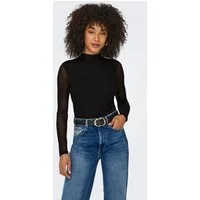 ONLY Langarmshirt ONLERICA LIFE MESH L/S TOP JRS NOOS Kunstfaser mit Stretch, regular fit