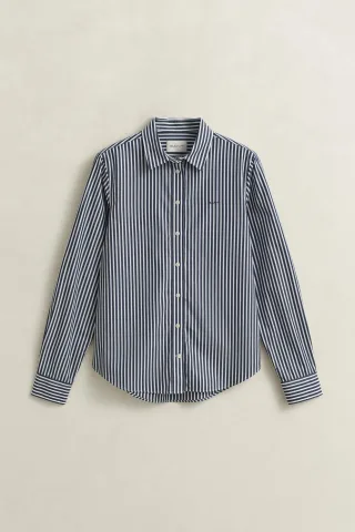 GANT - Popeline-Bluse im Regular Fit mit Streifen classic blue - Gr. - 36